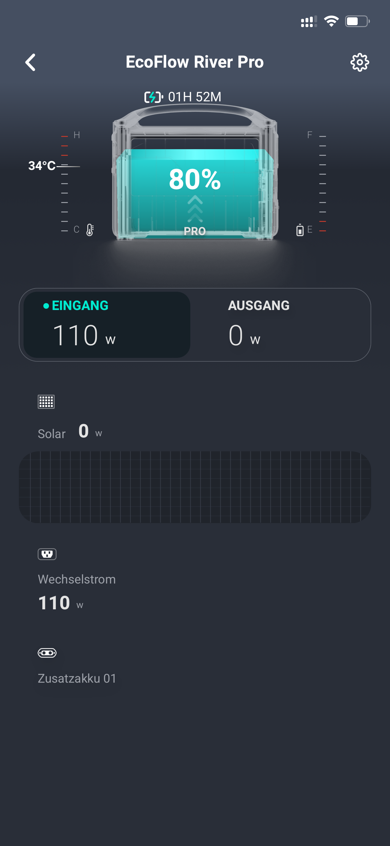 EcoFlow River pro bei der Schonladung über den AC-Eingang