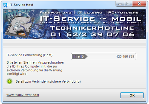 HostModul für die Fernwartung durch IT-Service mobil